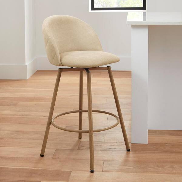 StyleWell 26 Colsted Biscuit Beige Upholstered Counter Stools