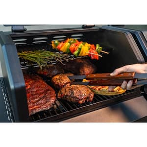 Oakford 1150 Pro 3-Burner Propane Gas and Offset Charcoal Smoker Combo Grill in Black