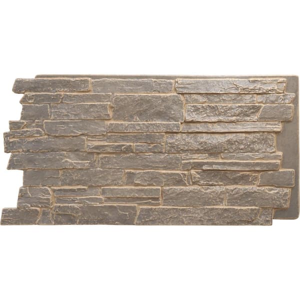 Ekena Millwork Acadia Ledge 49 in. x 1 1/4 in. Cannondale Stacked Stone, StoneWall Faux Stone Siding Panel