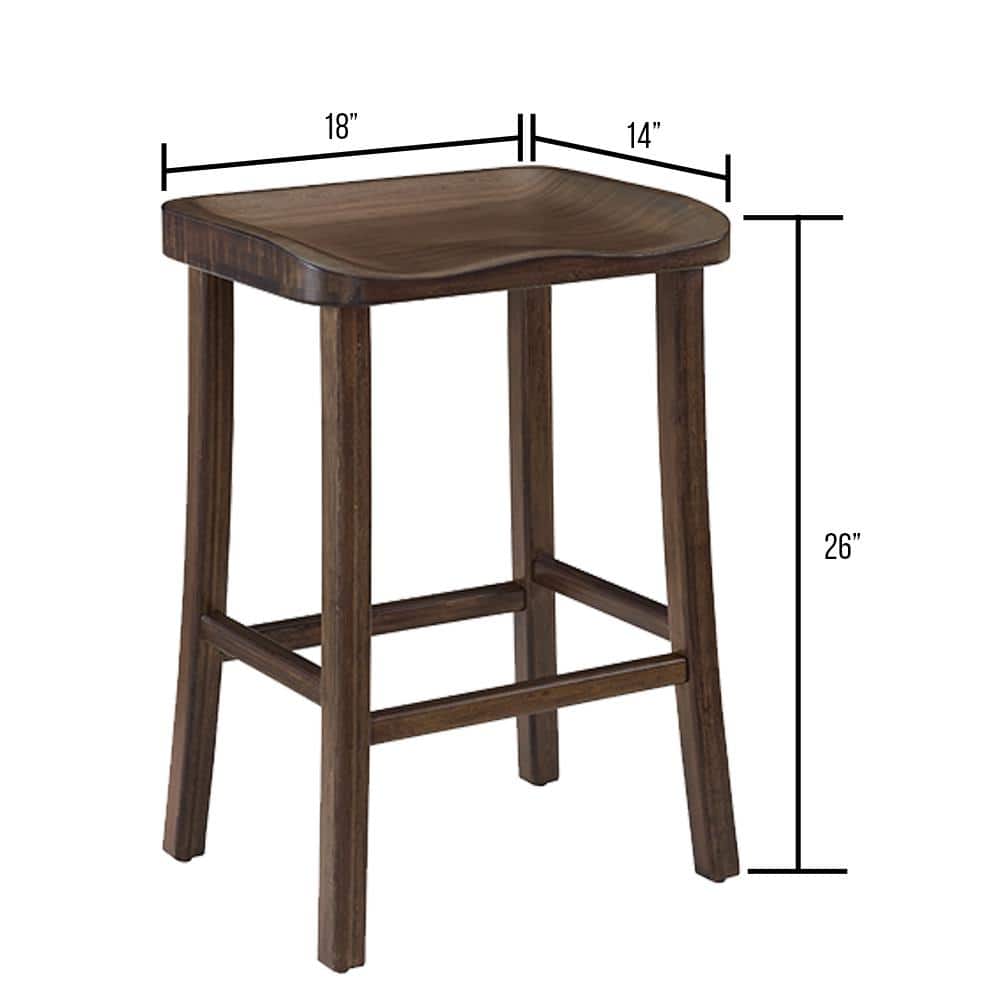Elegant Black Walnut Backless Counter Stool, 18"x26"