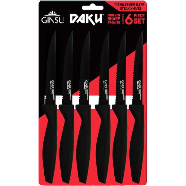 Ginsu Kiso 7 Piece Knife Set Red Dishwasher Safe Stainless Steel Blade