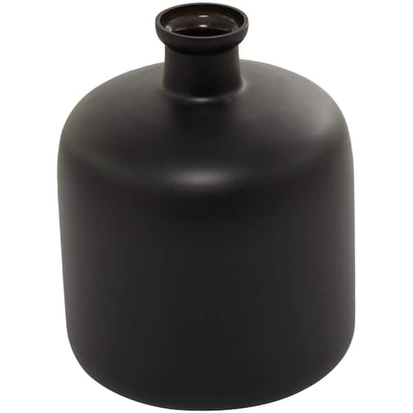 Novogratz 12 in. Black Glass Decorative Vase