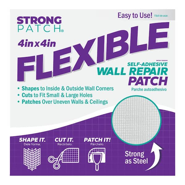 STRONG-PATCH StrongPatch 4 in. x 4 in. Flexible Self Adhesive Wall Repair Patch (3-Pack)
