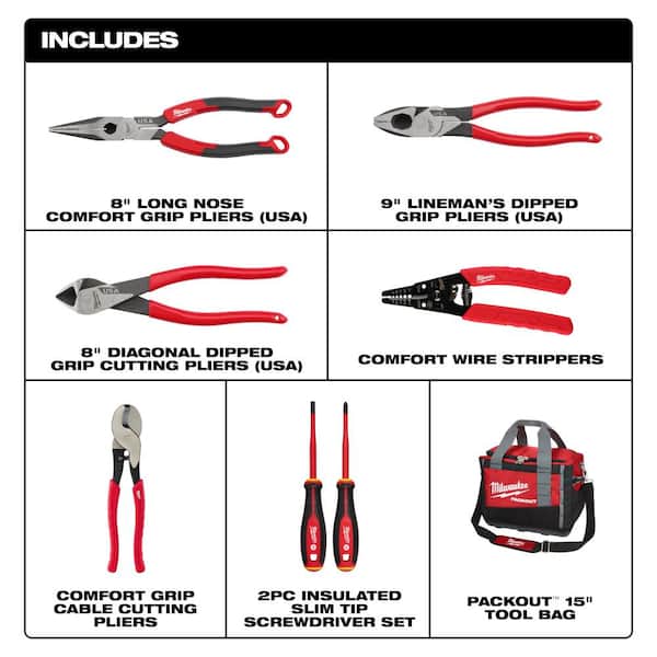 Electrical Tool Set with 20 in. PACKOUT Tool Bag (7-Piece)