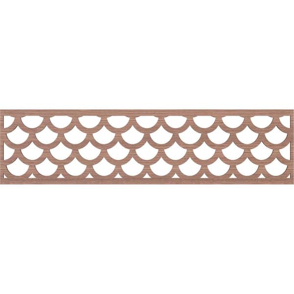 Ekena Millwork Hudson Fretwork 0.25 in. D x 47 in. W x 12 in. L Walnut Wood Panel Moulding