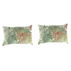 18 in. L x 12 in. W x 4 in. T Wesley Almond Outdoor Lumbar Throw Pillow (2-Pack)