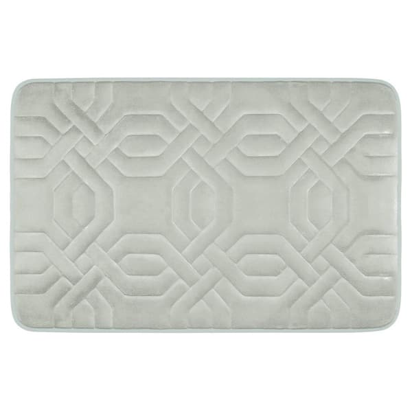 BounceComfort Chain Ring Light Gray 20 in. x 32 in. Memory Foam Bath Mat