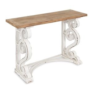 Wyldwood 41.80 in. Rustic Brown Rectangle Wood Console Table
