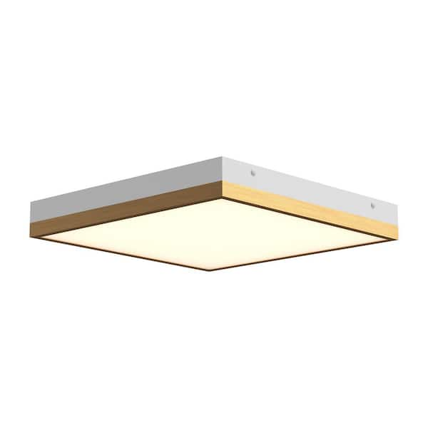 Alora Mood Sydney 14 in. 1 Light 36-Watt Aged Gold/White Integrated LED Flush Mount