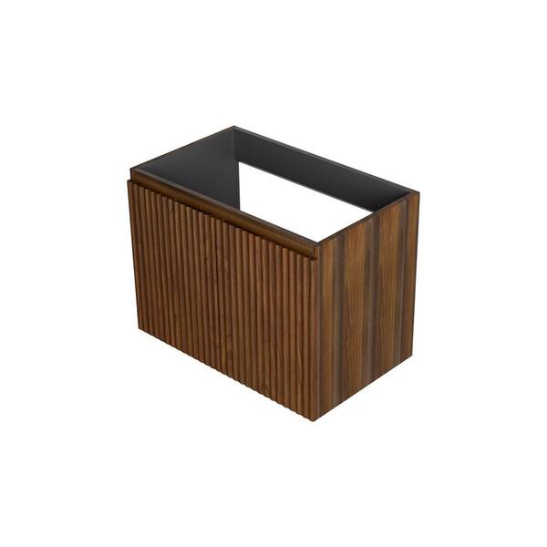 Violetta 29.13 in. Wall-Mounted Foldable Bath Vanity Cabinet without Top in Walnut with 2 Doors
