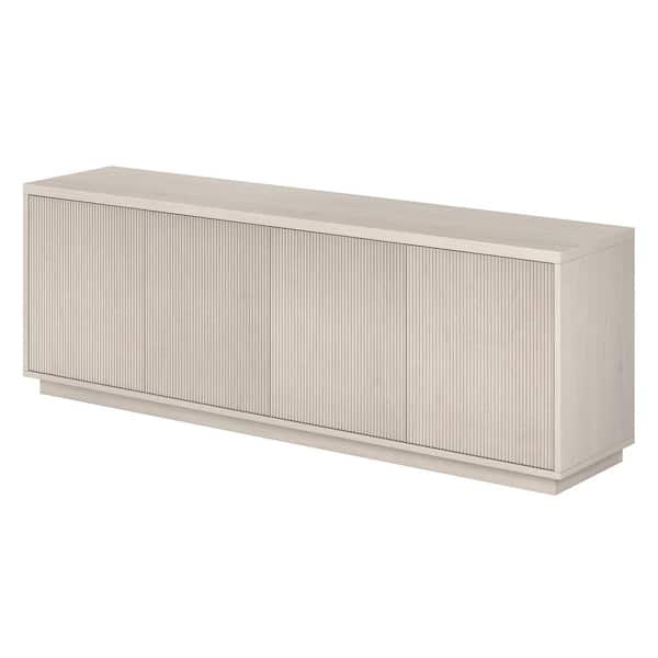 Meyer&Cross Hanson Rectangular Alder White TV Stand for TV's Up to