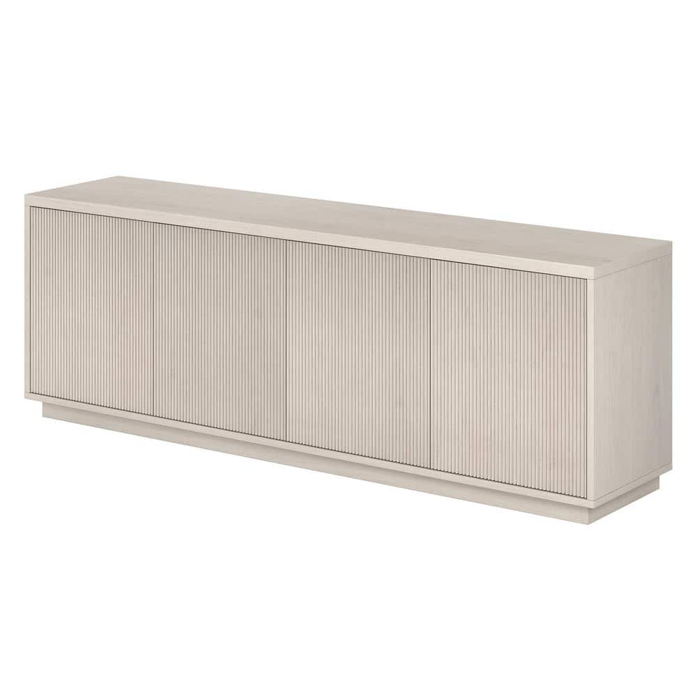 Hanson Alder White Rectangular TV Stand with Cabinet