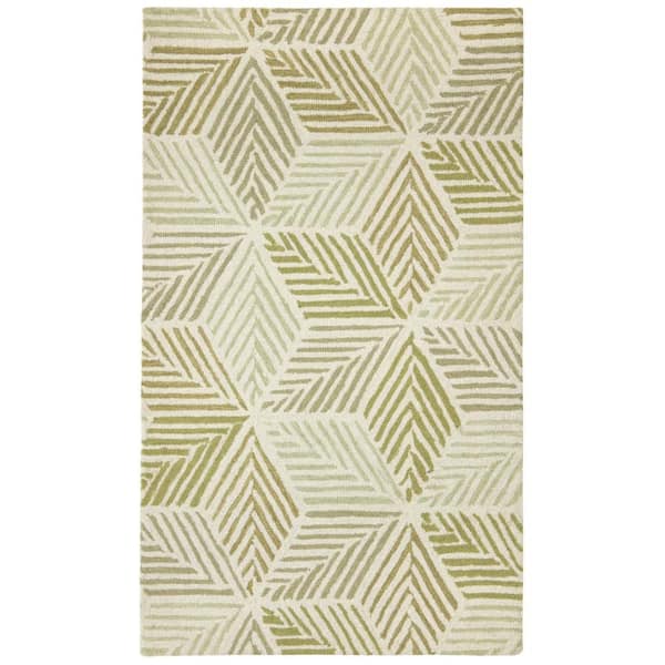 Karari Hand Hooked Wool Moss 8 ft. x 10 ft. Indoor Area Rug
