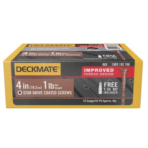 DECKMATE #10 x 4 in. Red Star Flat-Head Wood Deck Screw (1 lb.-Pack)