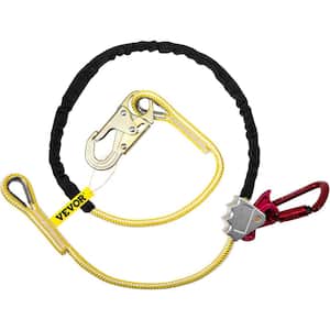 Positioning Lanyard 1/2 in. x 10 ft. Adjustable Polyester Arborist Lanyard w/Grab, Snap Hook, D-ring for Tree Climber
