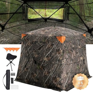 Hunting Blind 270-Degree See Through Ground Blind 4 to 5-Person Pop Up Deer Blind for Hunting with Carrying Bag Portable