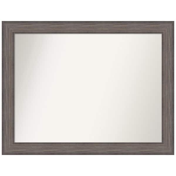 Amanti Art Medium Rectangle Distressed Brown Modern Mirror (31.25 in. H x 40.25 in. W)