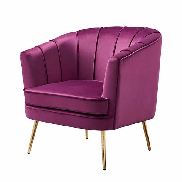 Furniture of America Endel Purple Velvet Accent Chair