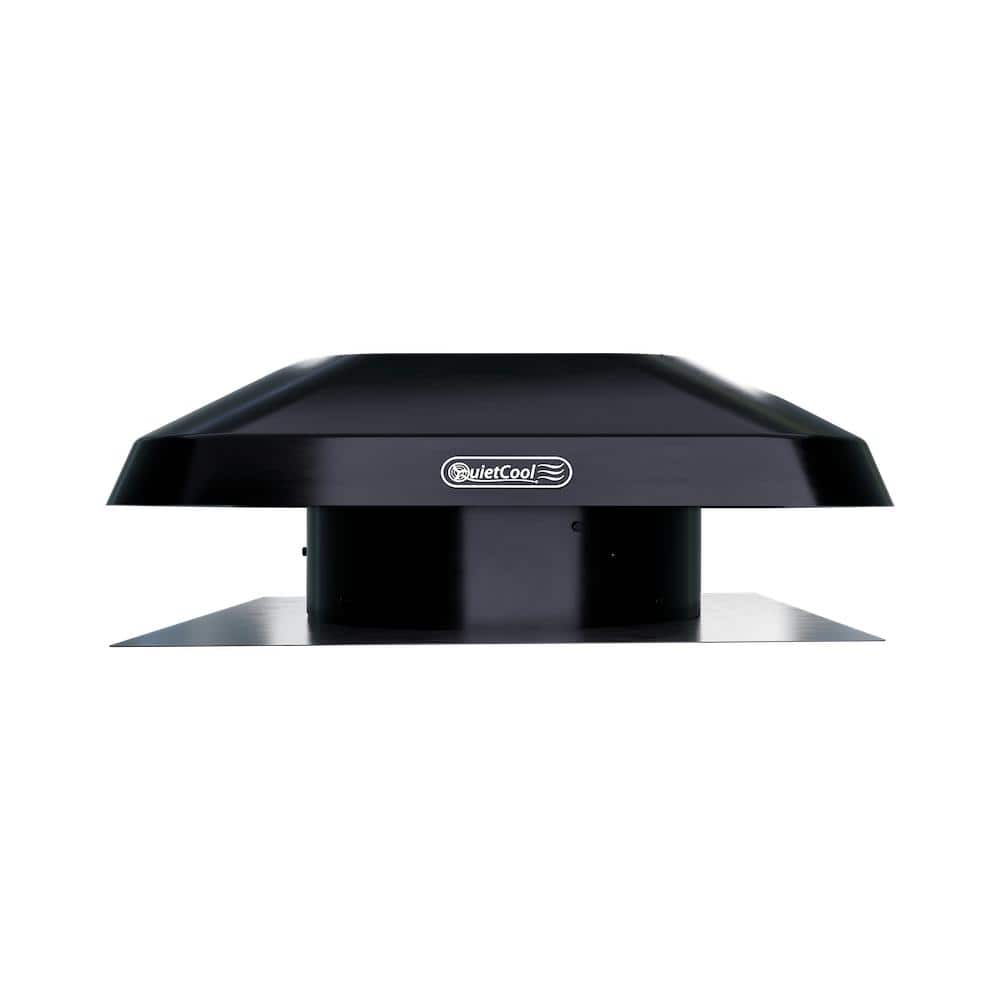 Black Galvanized Steel Smart Roof Mount Attic Fan