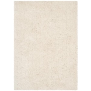 Venice Shag Pearl 5 ft. x 8 ft. Solid Area Rug