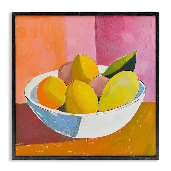 Stupell Industries Bold Kitchen Citrus Fruits by Walker Noble Black Framed Food Giclee Art Print 24 in. x 24 in.