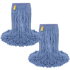 1.25 in. Cut End String Mop Blended Mop Head Refill 16 oz. Blue (2-Pack)