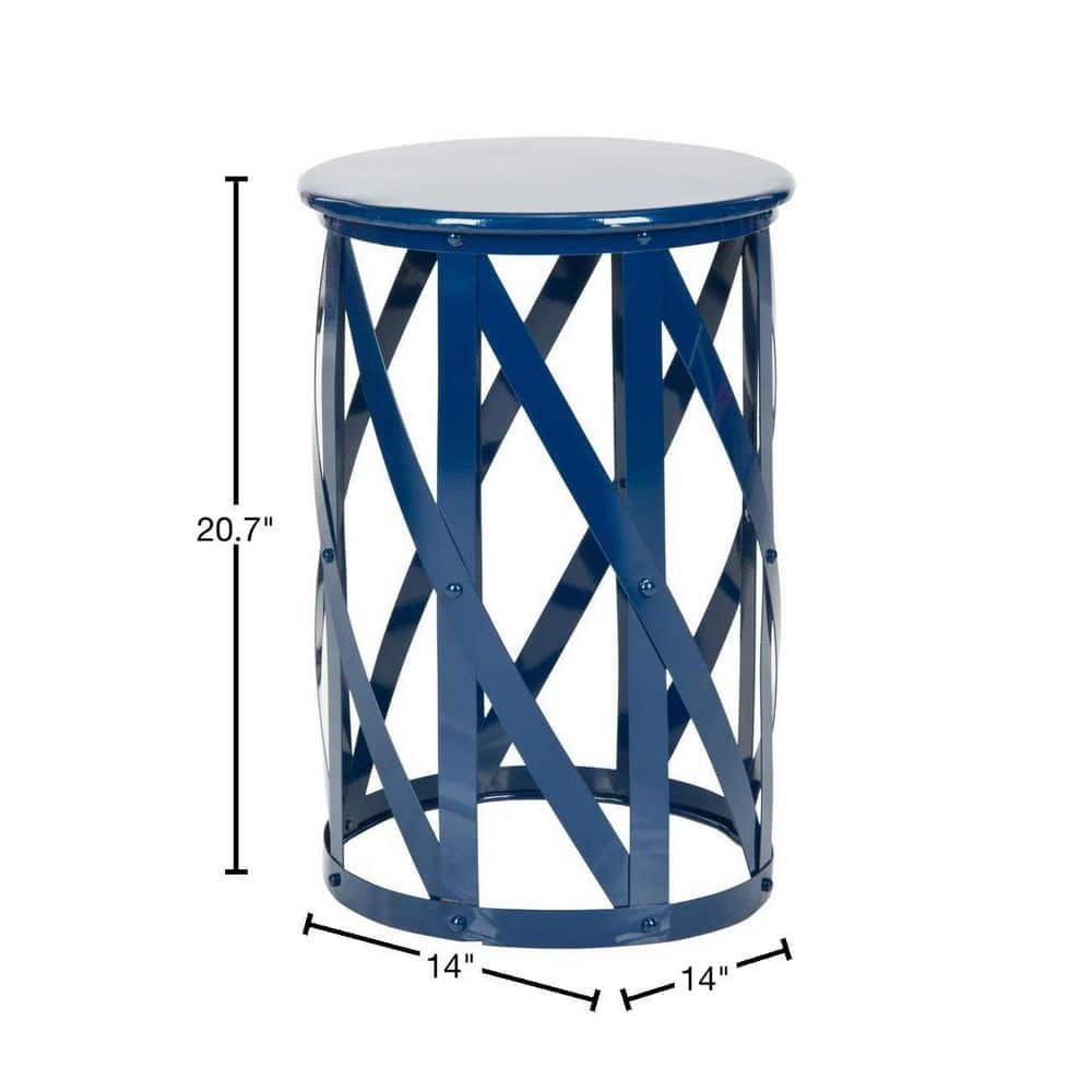Bertram Black Iron Lattice 14" Accent Table