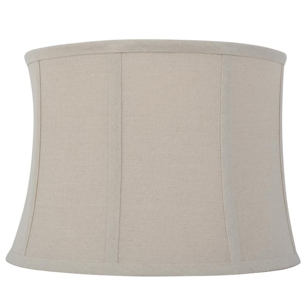 Hampton Bay Mix and Match 15 in. Dia x 10.5 in. H Beige Linen Round Table Lamp Shade