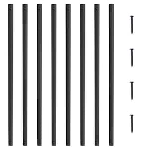 VEVOR Staircase Balusters 37.99 in. H x 0.22 in. W Flat Black Aluminum Alloy Stair Railing Kit Deck Baluster (72-Pack)