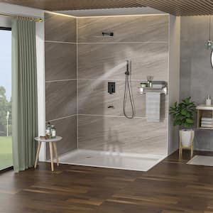 3-Spray Shower Faucet with Pressure Balance 10 In. Wall Mounted 1.8 GPM Square Shower System in Oil Rubber Bronze
