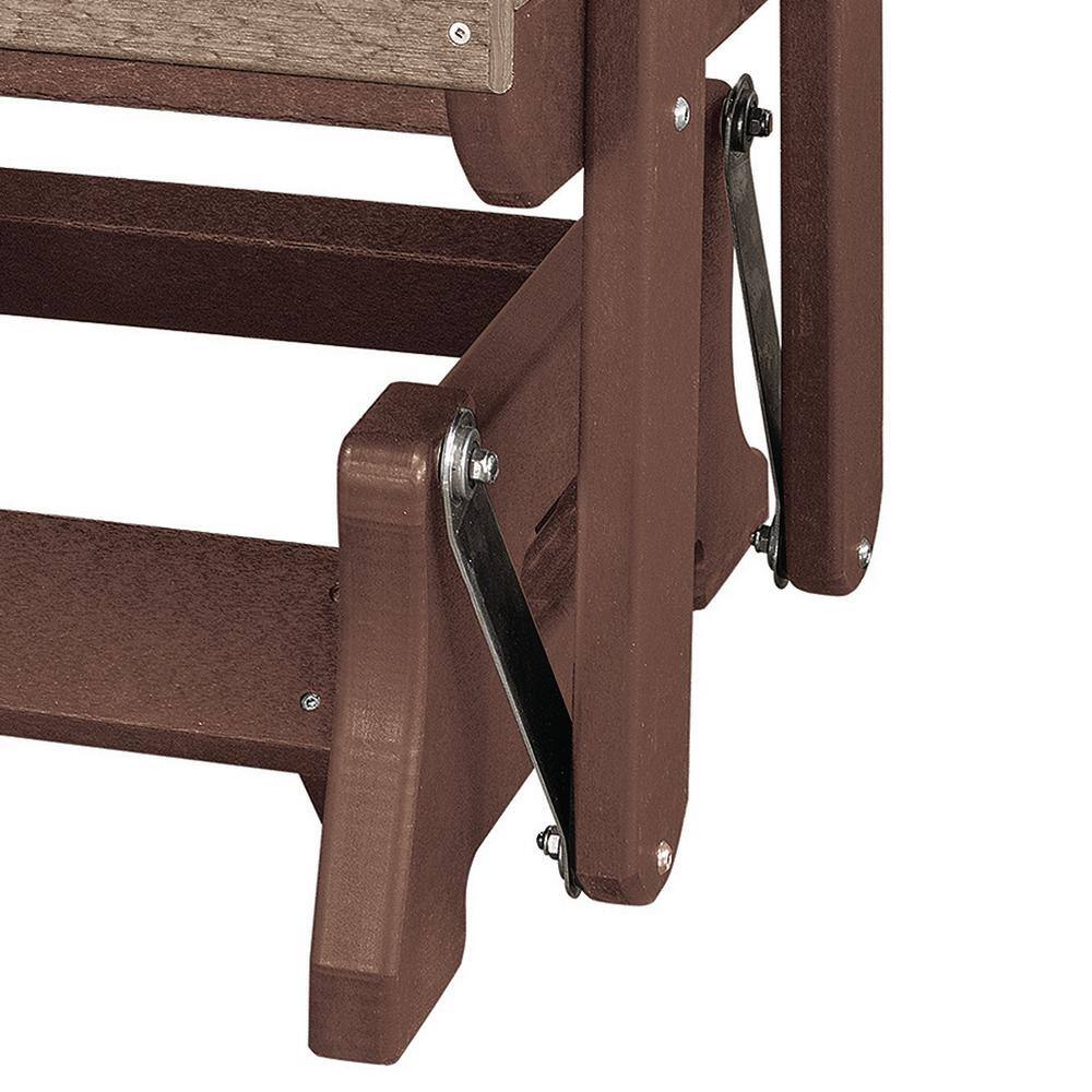 Amish-Made Weatherwood & Tudor Brown Fan Back Outdoor Glider