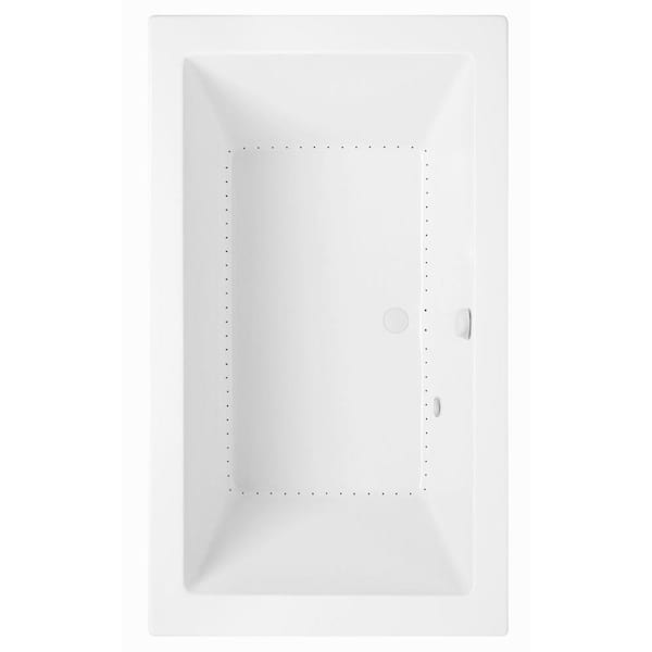 Aquatic Serenity 66in. x 36 in. Rectangular Bathtub with Center Drain in Acrylic Drop-In DriftBath and Chromotherapy White