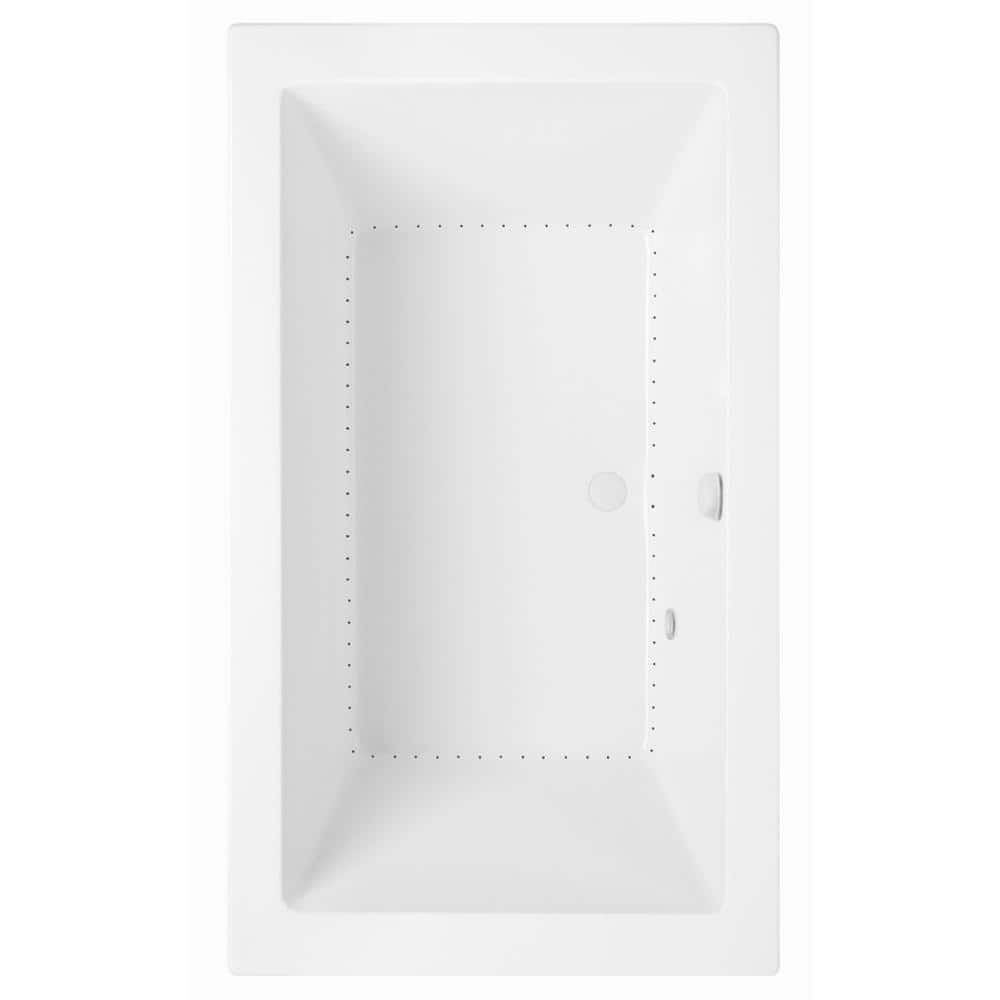 Aquatic Serenity 21 72 in. Rectangular Bathtub with Center Drain in Acrylic Dropin DriftBath