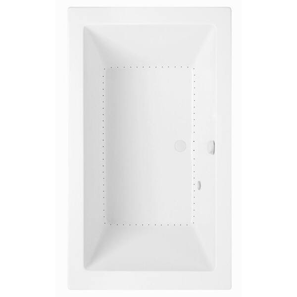 Aquatic Serenity 21 - 72 in. Rectangular Bathtub with Center Drain in Acrylic Drop-in DriftBath and Chromotherapy White