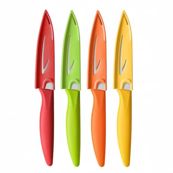 4 in. Stainless Steel Partial Tang Paring Knives for Kitchen, Peeling, Cutting Fruit and Vegetable (4-Pack)