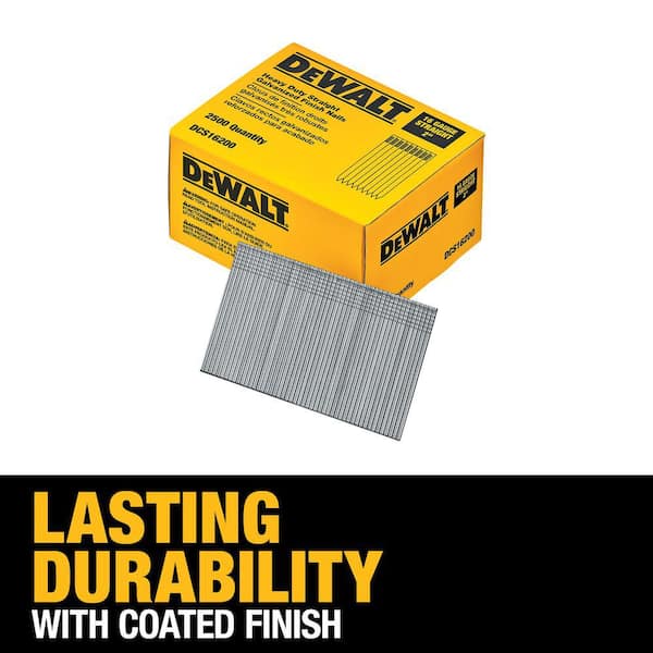 DEWALT - 2 in. x 16-Gauge Bright Finish Straight Collated Finishing/Casing Nail (2500 per Box)
