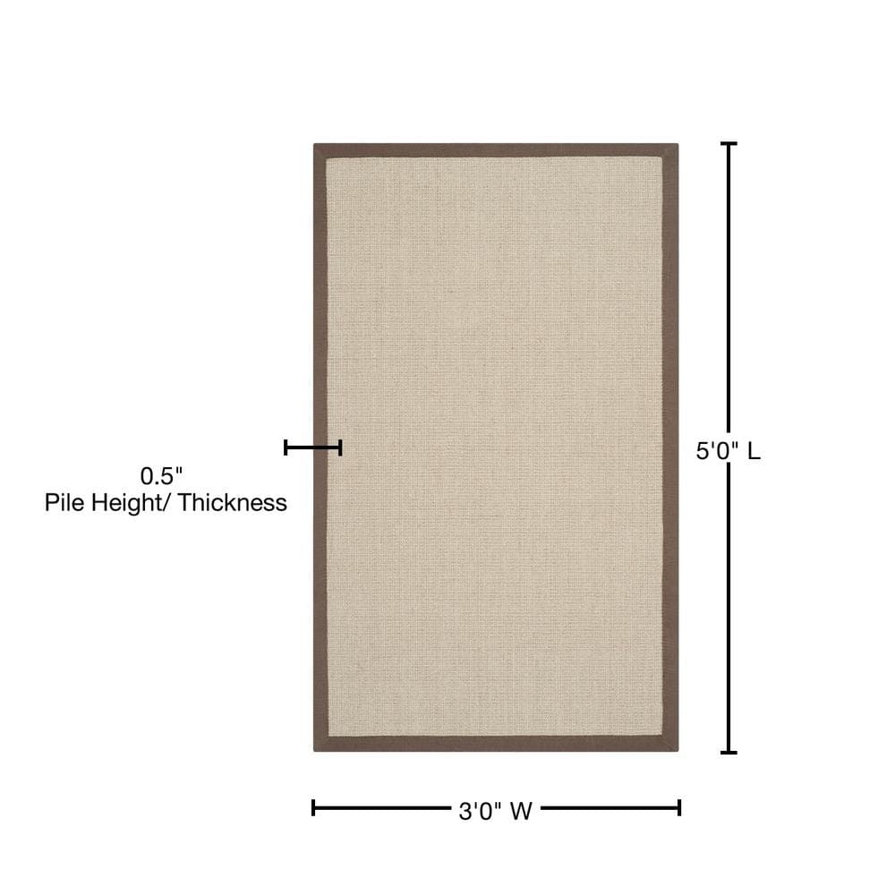 Natural Fiber NF441 Power Loomed Indoor Accent Rug - Taupe/Light Brown - 3'x5' - Safavieh