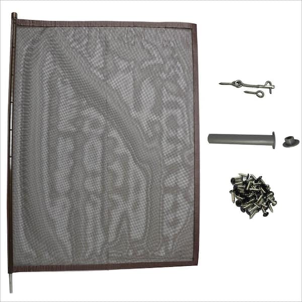 4 ft. H x 3 ft. W Pool Fence DIY Extension Section in Brown with 1 Pole with a Steel Pin at the Base for a 1/2 in. Hole