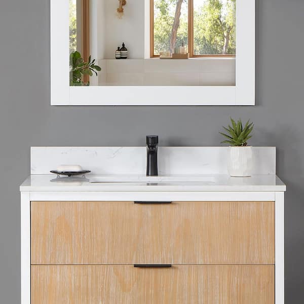 Altair Fondis 36 in. W Engineered Stone Vanity Backsplash in Aosta