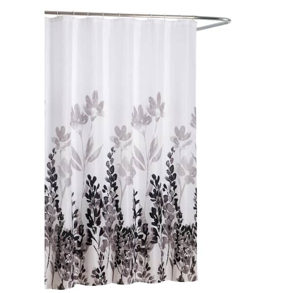 Unbranded 71 in. x 71 in. White/Grey/Black Wind Dance Shower Curtain