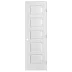 24 in. x 80 in. Riverside 5-Panel Left-Handed Hollow-Core Smooth Primed Composite Single Prehung Interior Door