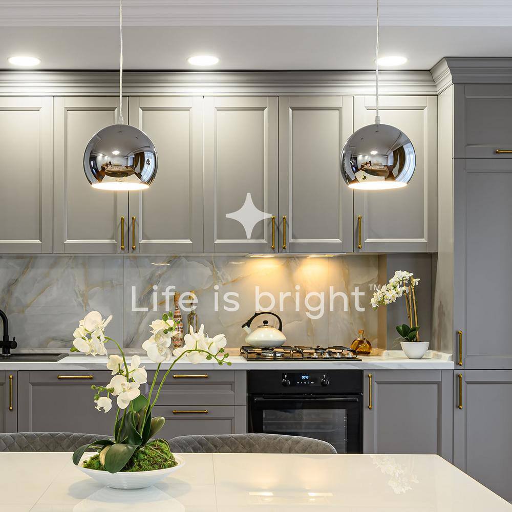 6'' White Aluminum LED Recessed Lighting Kit with Adjustable Color Temperature