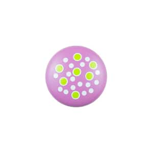 1.5 in. Purple Polka Dot Painted Wood Knob