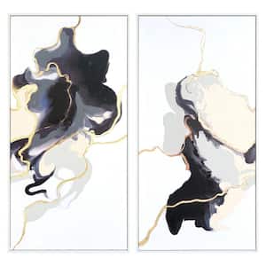 2-Piece Framed Mixed Media Abstract Wall Art 39 in. x 20 in.