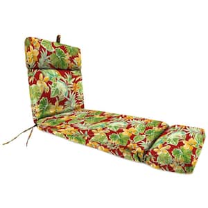 72 in. L x 22 in. W x 3.5 in. T Outdoor Chaise Lounge Cushion in Beachcrest Poppy Red Floral