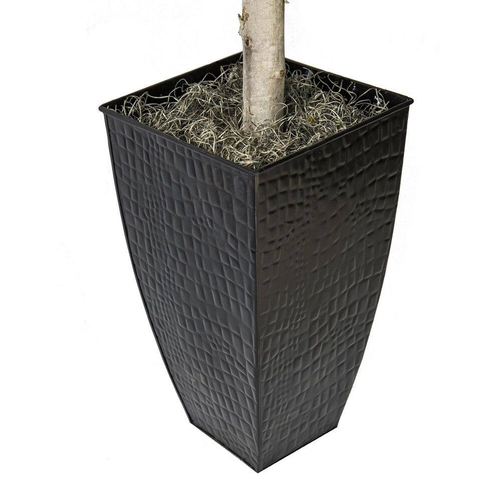 6' Green Artificial Ficus Tree in Black Metal Planter