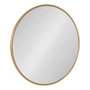 Medium Round Gold Modern Mirror (30 in. H x 30 in. W)