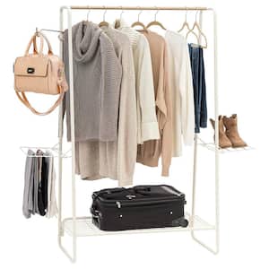 White Metal Garment Clothes Rack 34 in. W x 59 in. H
