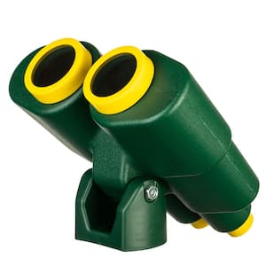 Green and Yellow Plastic Outdoor Gym Playground Pirate Ship Double Telescope, Kids Treehouse Toy Accessories Binocular
