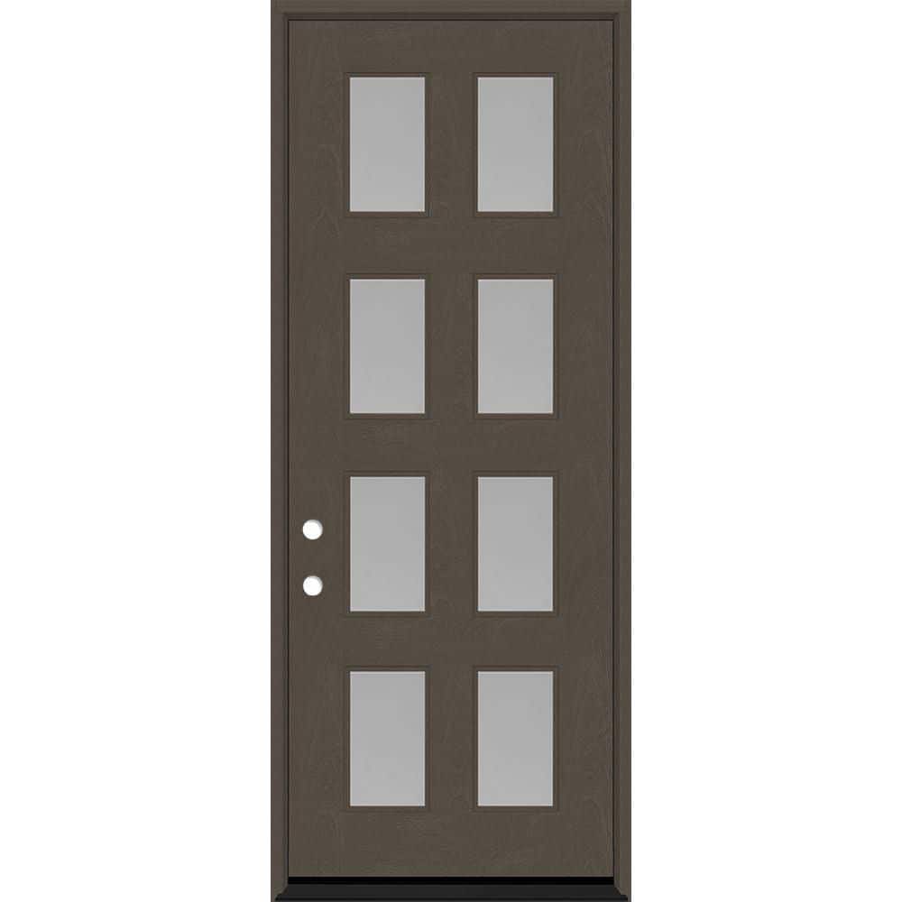Regency 42 in. x 96 in. 8L Modern Clear Glass RHIS Ashwood Stained Fiberglass Prehung Front Door with 4 in. Jamb price history on PriceWatchPro
